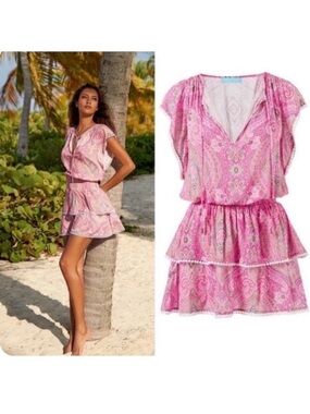 Melissa Odabash Pink Paisley Mini Dress